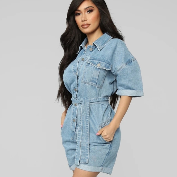 oversized denim jumpsuit